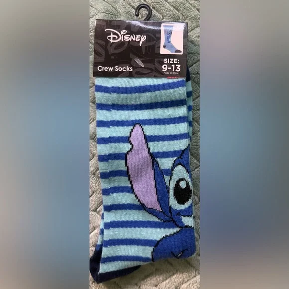 Disney Blue Striped Stitch Socks - Picture 2 of 3